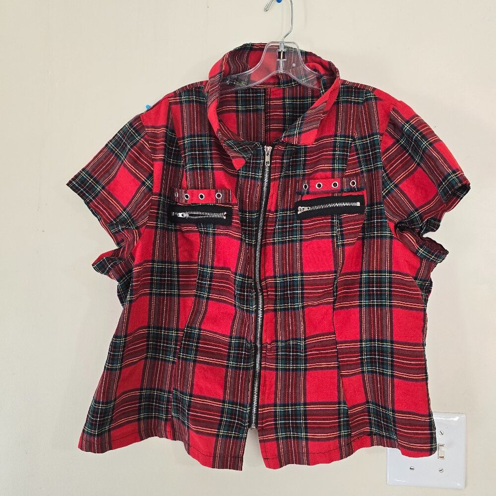 Women's Plus Red Plaid Alt Shirt 4x
